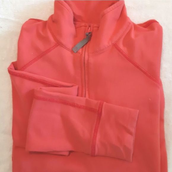 Talbots Orange Zip Flees Pullover sz S - Picture 1 of 7